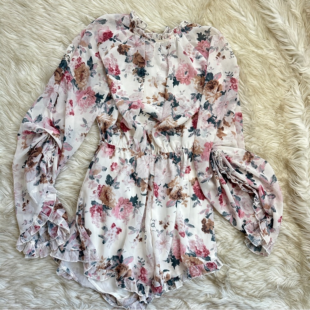 Floral Open Back Romper